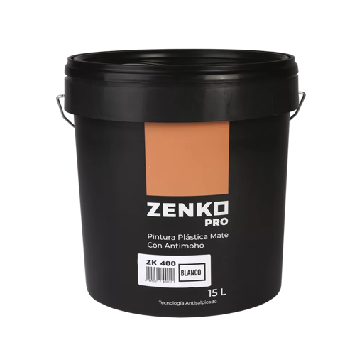 Imagen de PINTURA PLASTICA PAREDES MATE ANTIMOHO ZK400 ZENKO